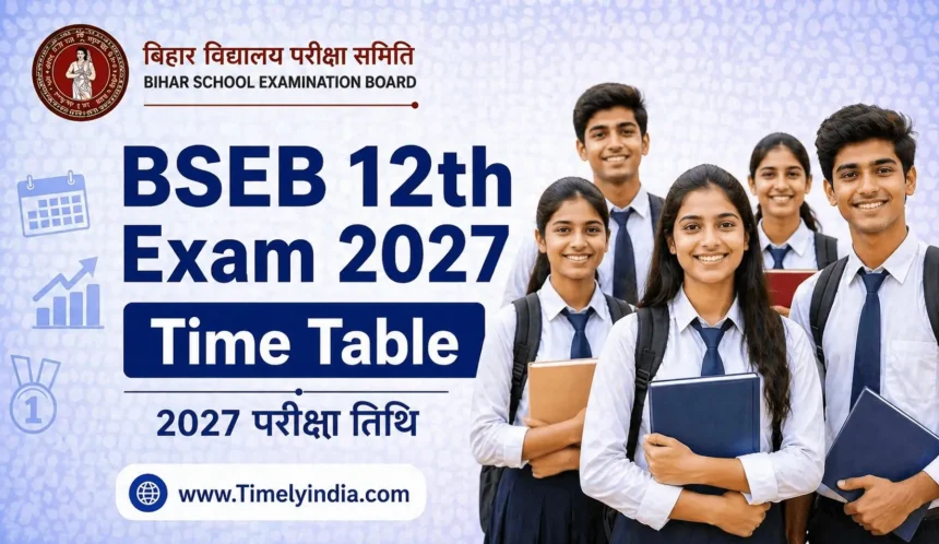 Bihar Board 12th Time Table 2027 – BSEB Intermediate Exam Date Sheet February 2027 Science Arts Commerce