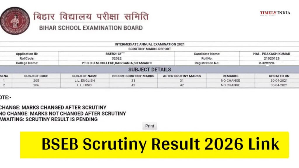BSEB Scrutiny 2026 10th Result May 20, 12th Result May 26, Check Direct Link Here