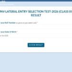 JNVST Class 9 Result 2026 Navodaya lateral entry selection list navodaya.gov.in