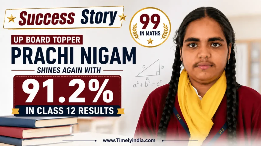 Prachi Nigam UP Board Class 10 Topper 2024 scores 91.20 percent in Class 12 2026