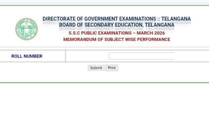 Telangana SSC Result 2026 OUT