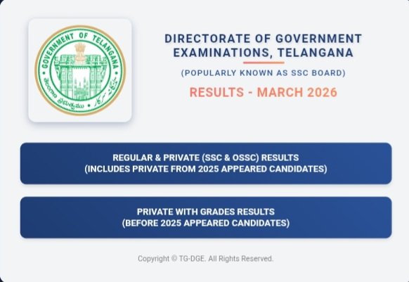 TS SSC Result 2026 Marks Memo Released Live: Login Window Image