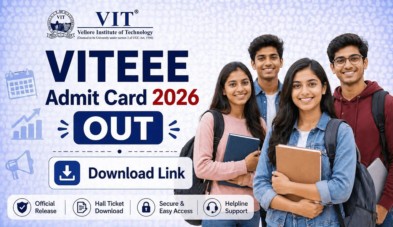 VITEEE Admit Card 2026 OUT : Download Hall Ticket at viteee.vit.ac.in – Exam April 28 to May 3, Steps & Instructions