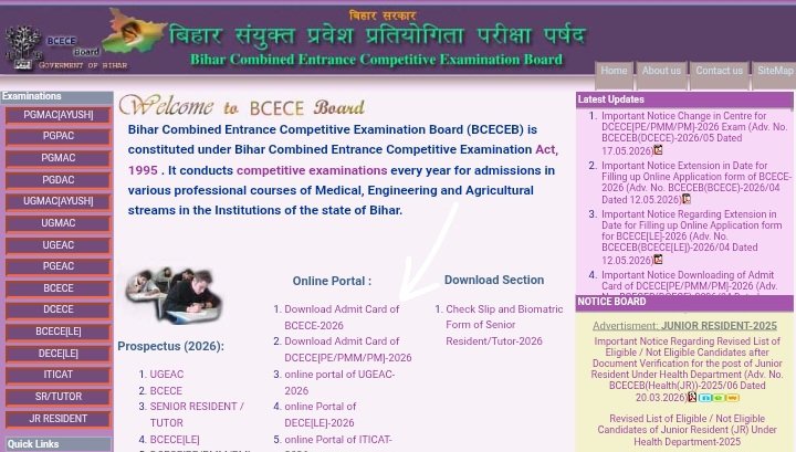 BCECE Admit Card 2026 Released