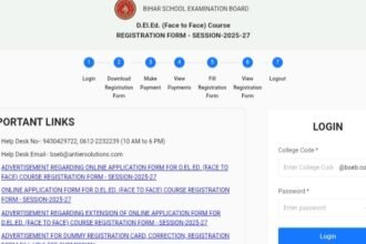 BSEB D.El.Ed Dummy Registration Card 2026
