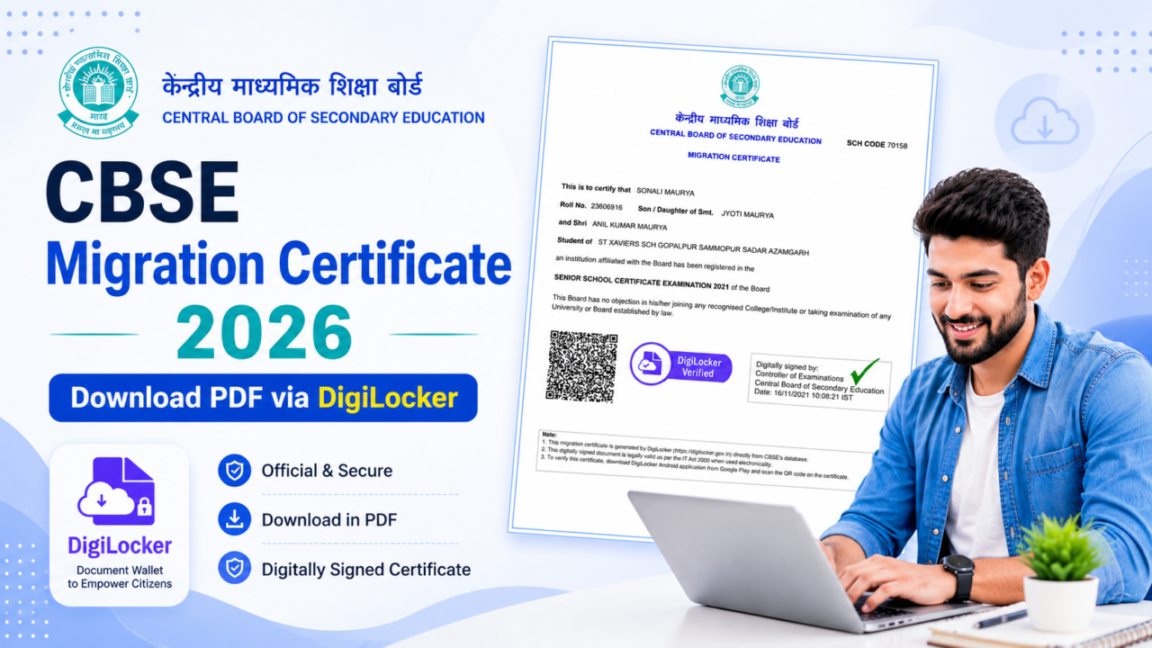 CBSE 12th Migration Certificate 2026 PDF download guide via DigiLocker