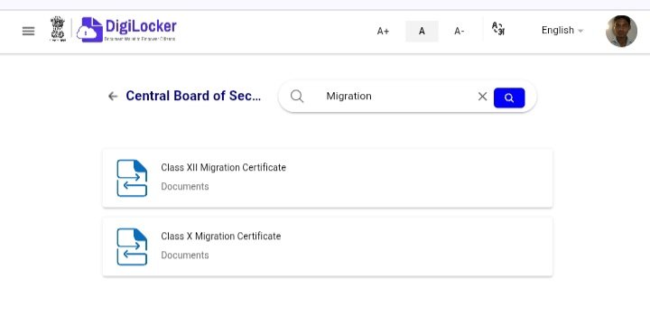 CBSE Class XII Migration Certificate Download on Digilocker 