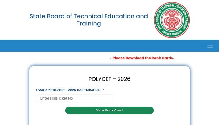 AP POLYCET Rank Card 2026 Download Link