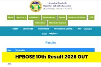 HPBOSE 10th Result 2026