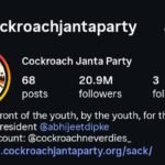 Cockroach Janata Party CJP Instagram 20.9 Million followers and X account withheld in India