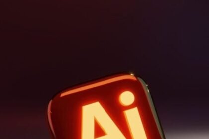 An adobe logo is shown on a dark background