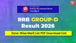 RRB Group D Result 2026 Zone Wise Merit List PDF Download