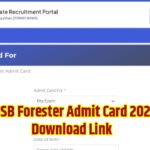 RSSB Forester Admit Card 2026 Download Link