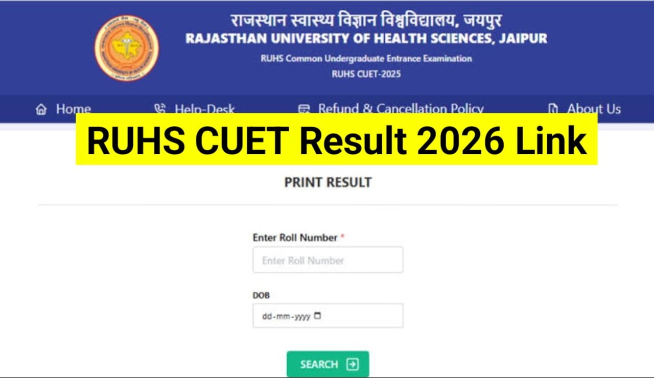 RUHS CUET Result 2026 Link