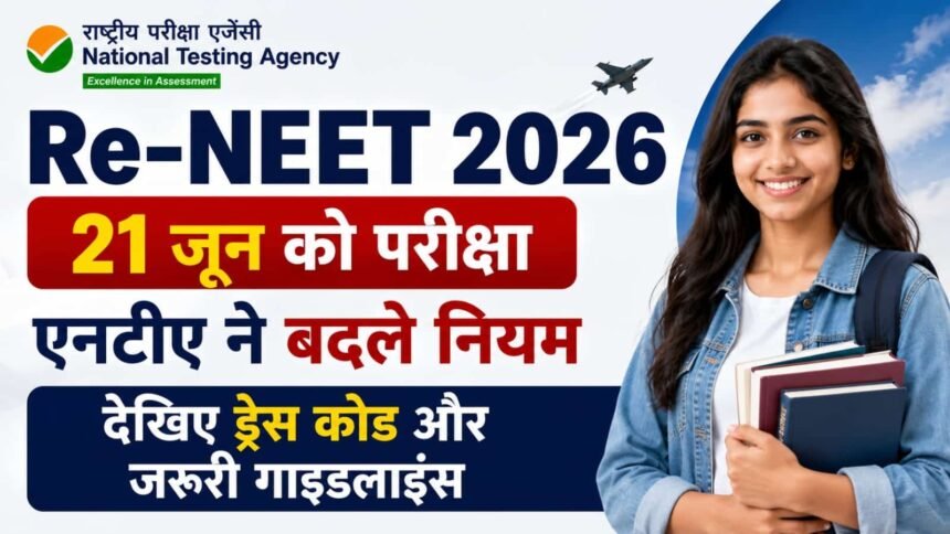 Re-NEET 2026 Exam Today: एनटीए ने बदले नियम, 15 मिनट का एक्स्ट्रा टाइम, ड्रेस कोड और जरूरी गाइडलाइंस यहाँ देखें 1 Re-NEET 2026 Exam Guidelines