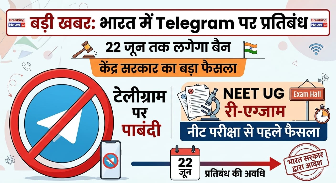 Telegram banned in India till 22 June 2026 before NEET UG 2026 re-examination, says NTA official statement