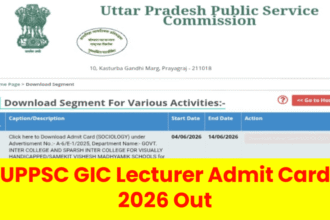 UPPSC GIC Lecturer Admit Card 2026 link
